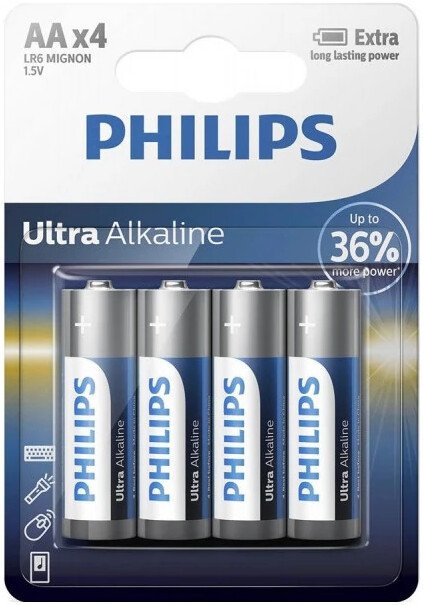Батарейка Philips Ultra Alkaline AA LR6E4B/97 (4 шт)