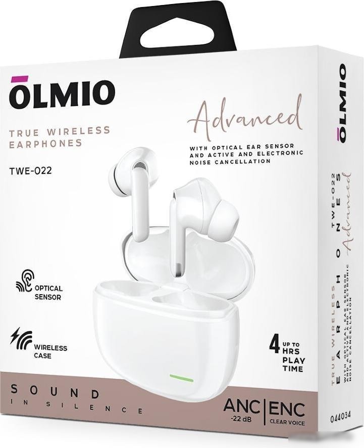 Наушники Olmio TWE-022 (белый)