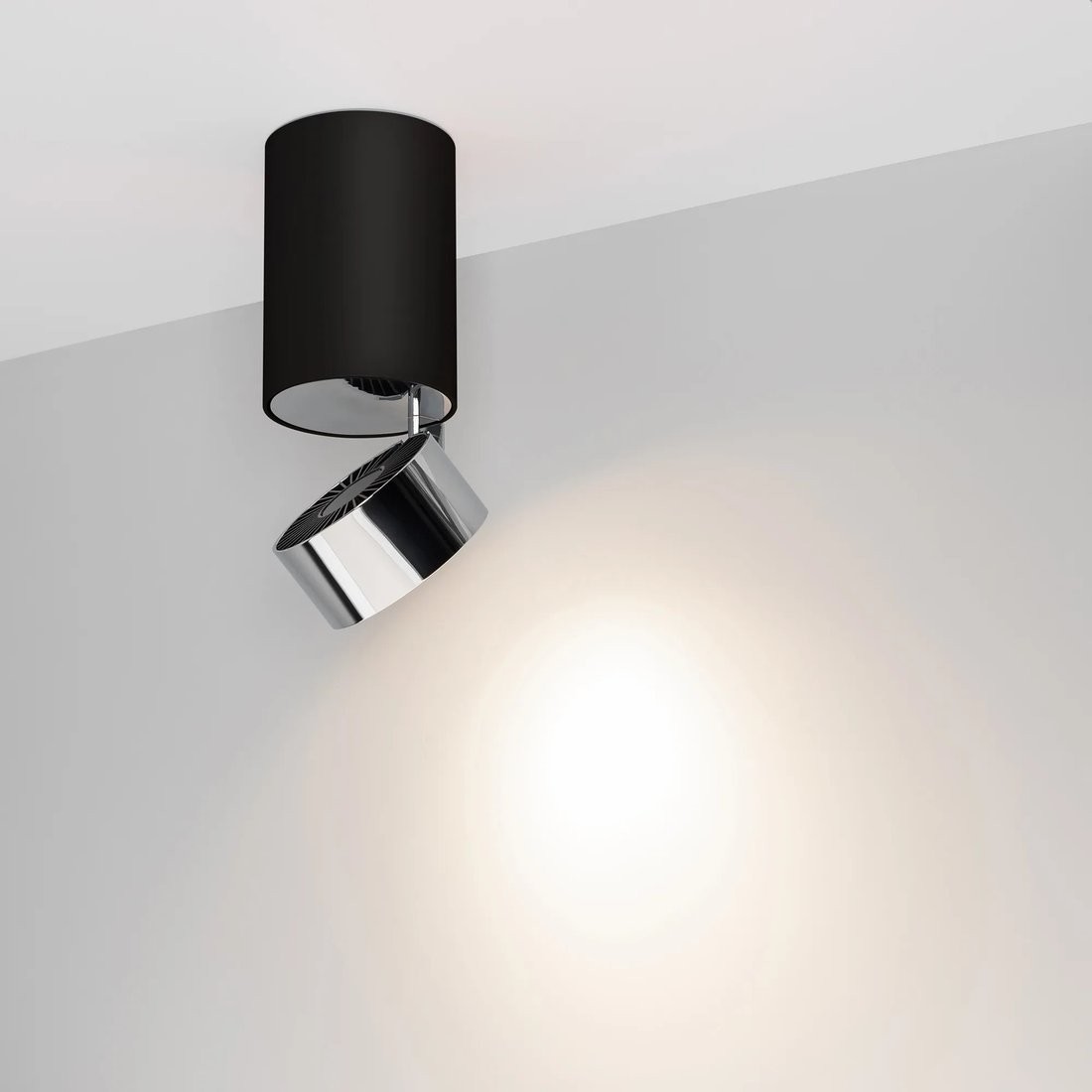 Точечный светильник Arlight SP-PLURIO-SURFACE-LONG-R77-9W Day4000 BK-CHR 36deg 040380