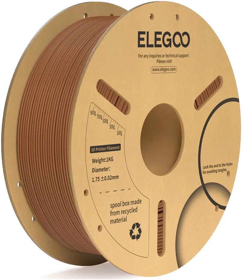 Филамент Elegoo PLA+ (1.75 мм, 1 кг, коричневый) Филамент Elegoo PLA+ (1.75 мм, 1 кг, коричневый)