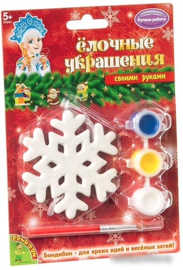 Набор для создания поделок/игрушек Bondibon Елочные украшения. Снежинка ВВ1659
