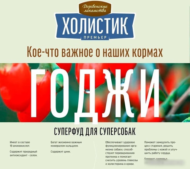 Сухой корм для собак Деревенские лакомства Холистик Премьер для щенков. Курица с рисом 3 кг