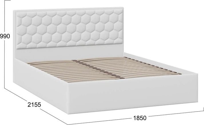 Кровать Трия Порто универсальный 180x200 (экокожа белая Polo)