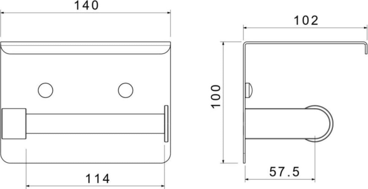 Держатель для туалетной бумаги Aquatek Европа AQ4939MB (с полкой, черный матовый)