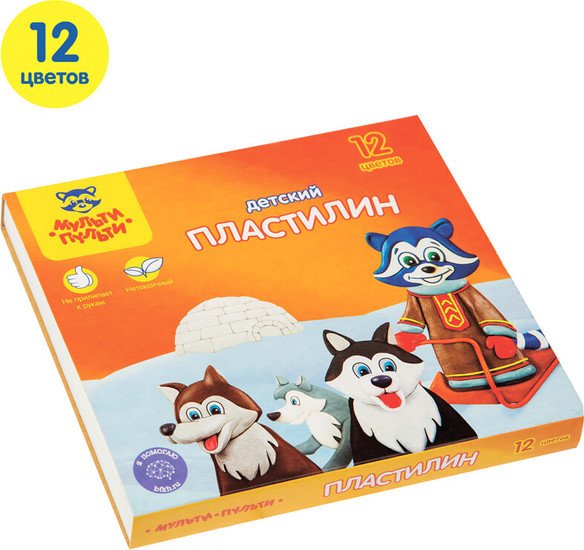 Пластилин Мульти-пульти Енот на Аляске ДП_10235 (12цв)