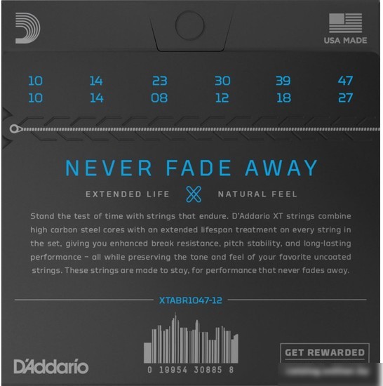 Струны для гитары D'Addario XTABR1047-12