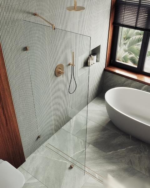 Душевая стенка MaybahGlass 79x195 MGD-259-2 (прозрачное стекло/бронза)
