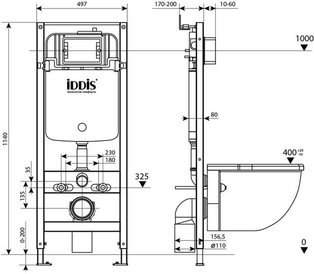 Инсталляция для унитаза IDDIS Profix PRO0000i32
