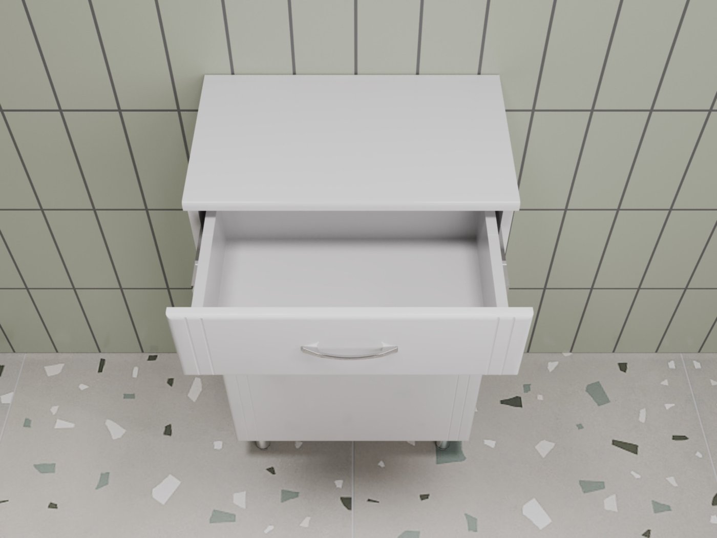 Symbolite Комод для ванной ТН 50 1 ящик с корзиной