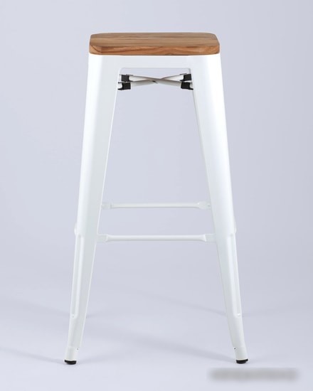 Табурет Stool Group TOLIX WOOD барный (белый) глянцевый