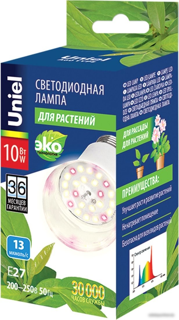 Светодиодная лампочка Uniel LED-A60-10W/SPFB/E27/CL PLP30WH UL-00007404