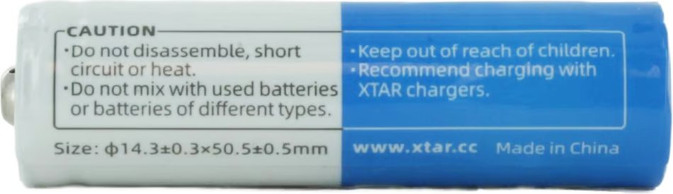 Аккумулятор XTAR 14500-AA 1200mAh Li-Ion 3.7V 2.5A (с защитой)