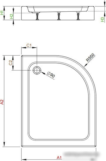 Душевой поддон Radaway Laros E Compact 100x80 (левый) [SLE81017-01L]