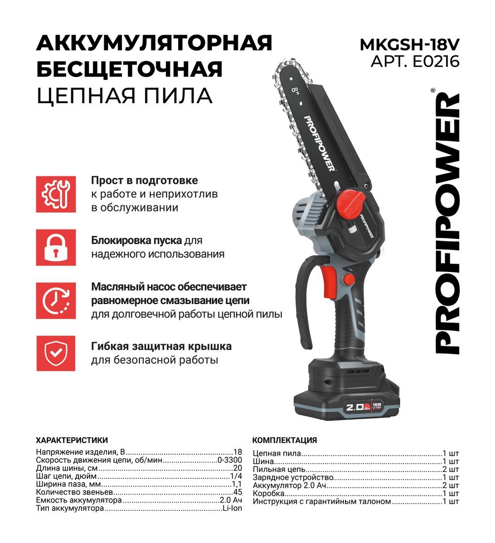 Profipower MKGSH-18V (с 2-мя АКБ)
