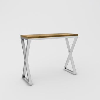 Барный стол Hype Mebel Амарион 120x40 (белый/дуб галифакс олово)