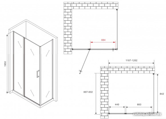 Душевой уголок Abber Sonnenstrand AG04120BS-S90B