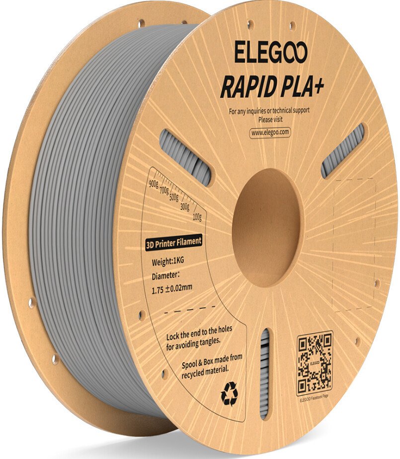 Филамент Elegoo RAPID PLA+ (1.75 мм, 1 кг, серый) Филамент Elegoo RAPID PLA+ (1.75 мм, 1 кг, серый)