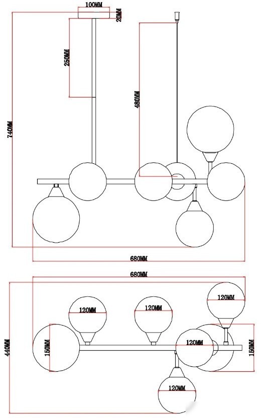 Подвесная люстра Moderli Molecule V10842-7P