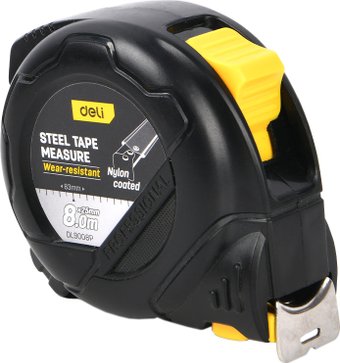 Рулетка Deli YS EDL9008P (8мx25мм, черный/желтый)