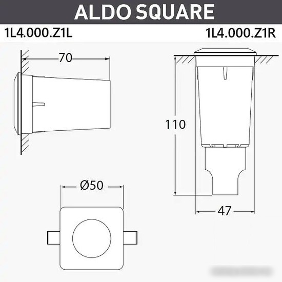 Тротуарный встраиваемый светильник Fumagalli Aldo 1L4.000.000.AXZ1L
