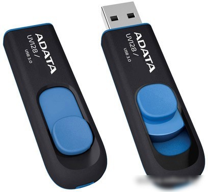 USB Flash A-Data DashDrive UV128 Black/Blue 128GB (AUV128-128G-RBE)