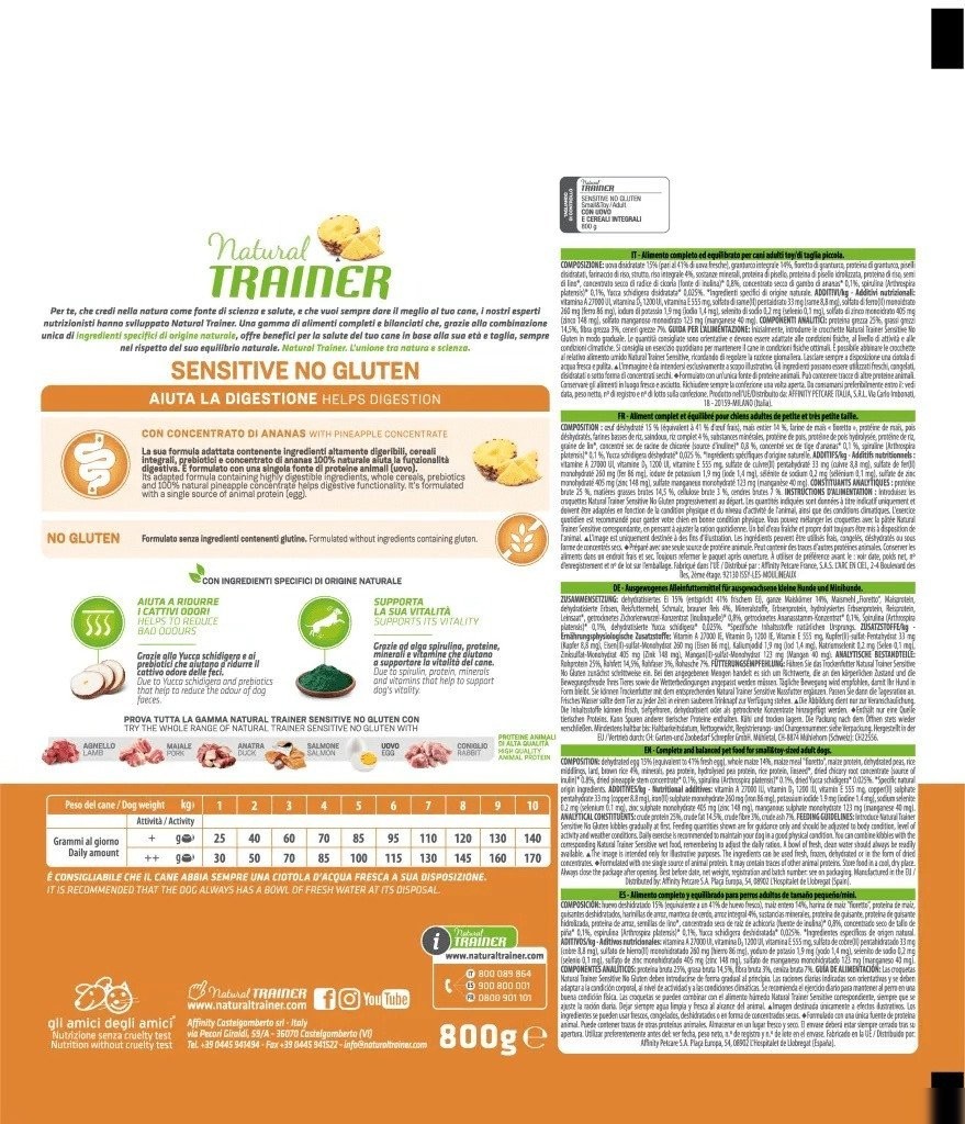 Сухой корм для собак Trainer Sensitive Mini No Gluten с яйцом 0.8 кг