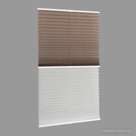 Плиссе Delfa Basic Сrush СПШ-35201/3504 Basic Transparent (73x160, тауп/белый)