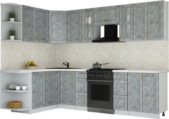 Готовая кухня Интерлиния Мила Шато 1.7x2.8 LV (керамика/керамика/опал светлый)