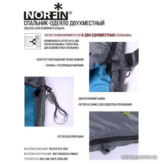 Спальный мешок Norfin Alpine Comfort Double 250