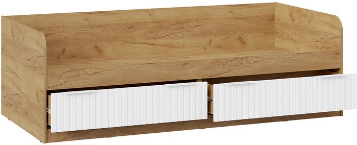 Кровать-тахта Трия Хилтон комбинированная 90x200 (дуб крафт золотой/белый матовый)