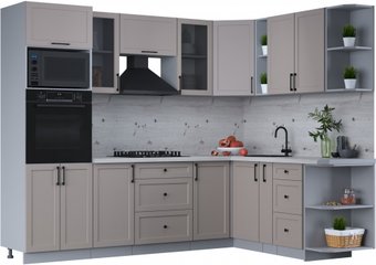 Готовая кухня Интерлиния Тренд 1.88x2.6 ВТ правая (луна/луна/бискайская сосна)