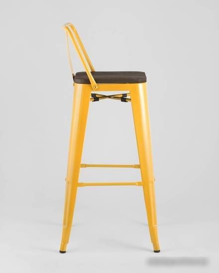 Стул Stool Group Tolix со спинкой YD-H765E-W LG-06 (желтый глянцевый/темное дерево)