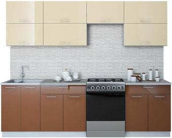 Кухня Интерлиния Мила Gloss 60-26 (ваниль/шоколад)