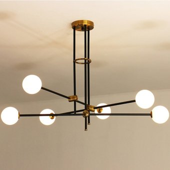 Подвесная люстра DeLight Collection Bistro Globe 9389P/6 (black/gold)