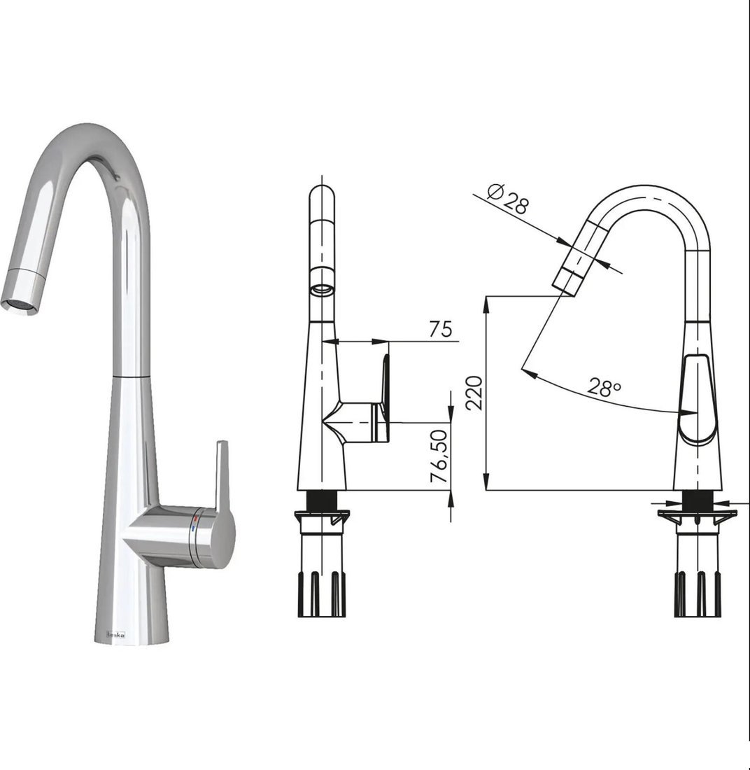 Смеситель Teska Axis E4106 (хром)