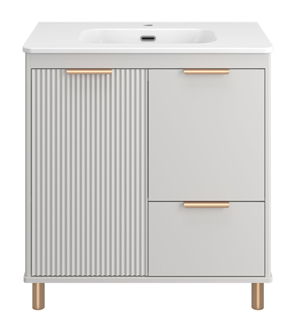 Brevita Тумба с умывальником Risacca Crema 80 RIS-06080-0342Я+B-OND080-01 (серый кашемир)