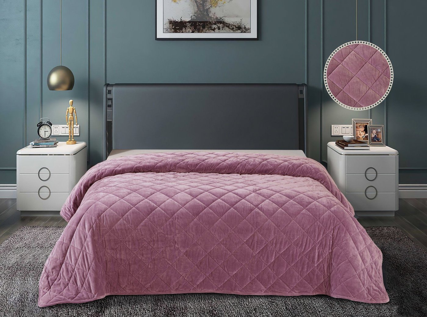 Покрывало Luxor QV 17-1610 велюр (220x240, orchid)
