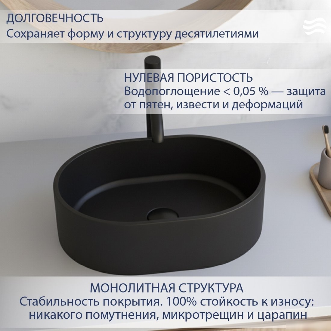 Умывальник Lauter Oliva 21O486DB (Deep Black)