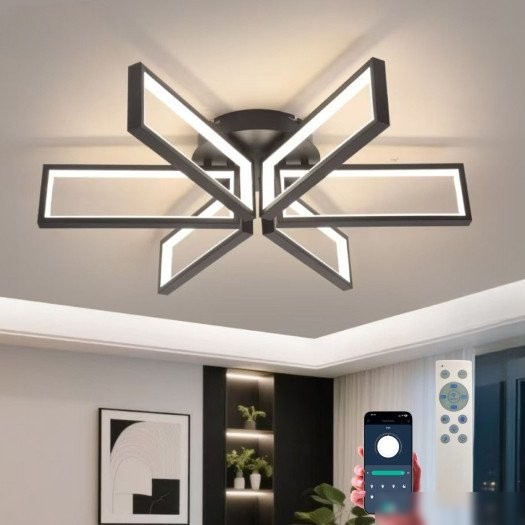 Припотолочная люстра Estares Maldi 165W 6S-APP-850x200-BLACK/WHITE-220-IP20