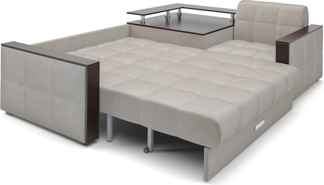 Угловой диван Мебель-АРС Прага НПБ (бархат бежевый Star Velvet 6 Light Beige)