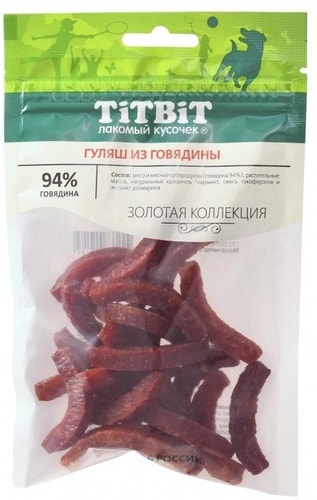 Лакомство для собак TiTBiT Гуляш из говядины 65 г