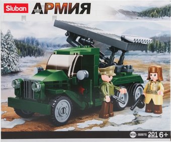 Конструктор Sluban Армия ВОВ. Боевая машина БМ-13 Катюша M38-B0975 (201эл)