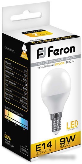 Светодиодная лампа Feron LB-550 E14 9 Вт 2700 К