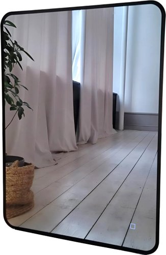 Зеркало с подсветкой eMZe Smartphone 50х70 LED.UV.SMART.50.70.CHE.4K (черный с УФ-окантовкой и подсветкой)