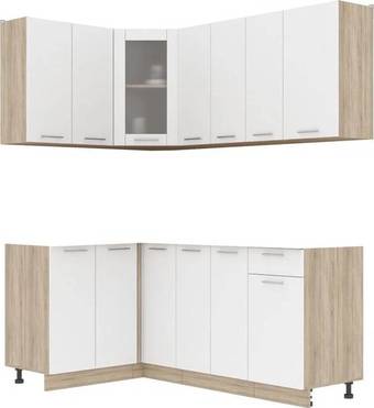 Готовая кухня Интерлиния Мила 12x19 без столешницы (белый платинум)