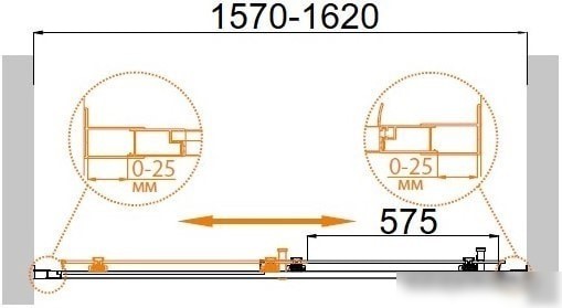 Душевая дверь Cezares Molveno-BF-1-160-C-Cr-IV