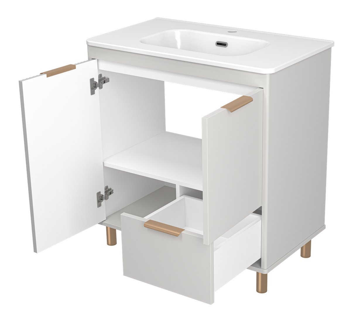 Brevita Тумба с умывальником Risacca Crema 80 RIS-06080-0342Я+B-OND080-01 (серый кашемир)