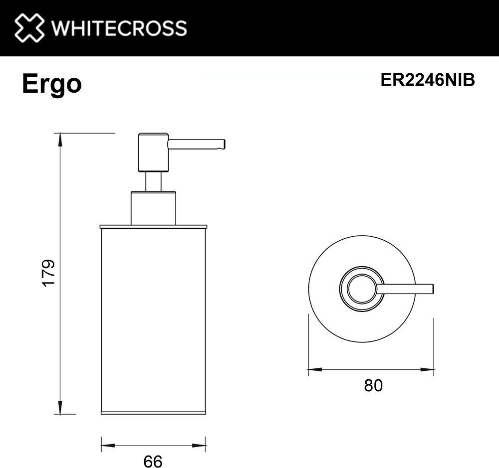 Дозатор для жидкого мыла Whitecross Ergo ER2246BL (черный матовый)