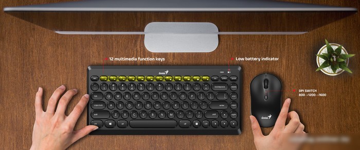 Офисный набор Genius LuxeMate Q8000 (черный)