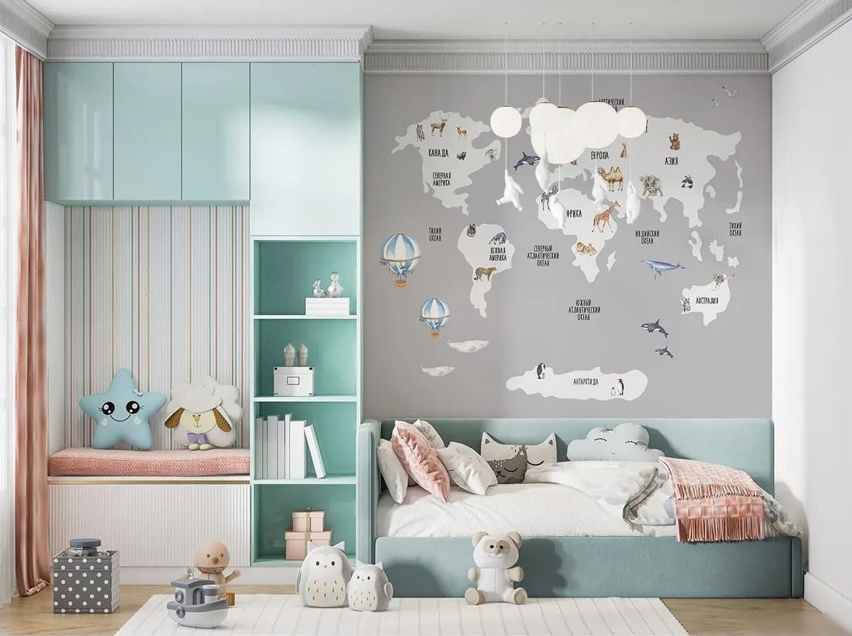 Фотообои Citydecor Детская Карта мира 385 200x260